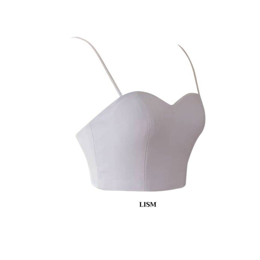 Gray cropped top with built in bra - size M (asian) / XS (US)